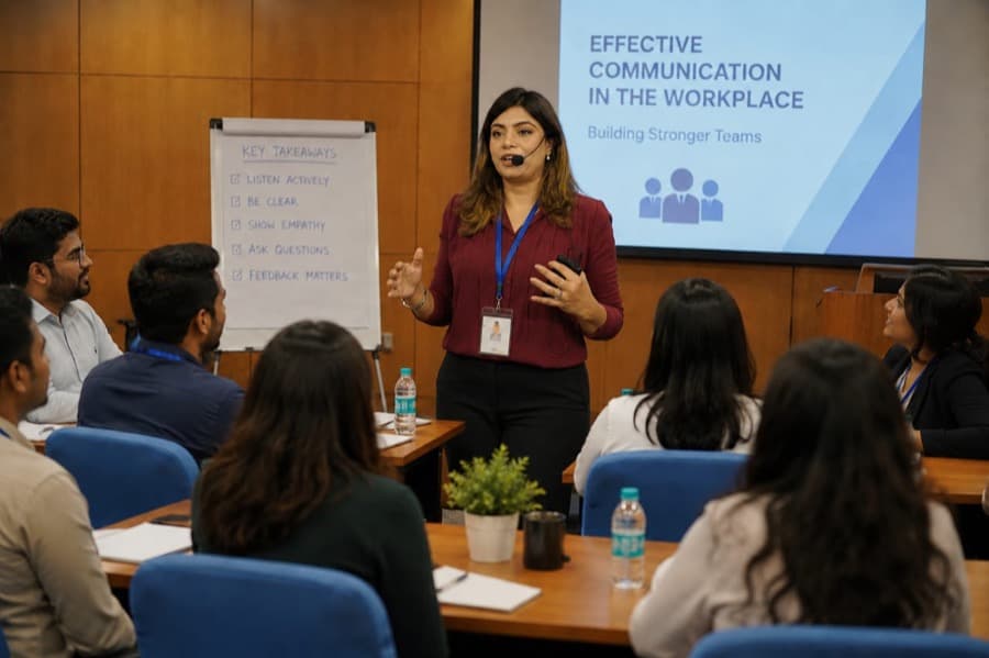 Noushin Paracha leading a corporate training session